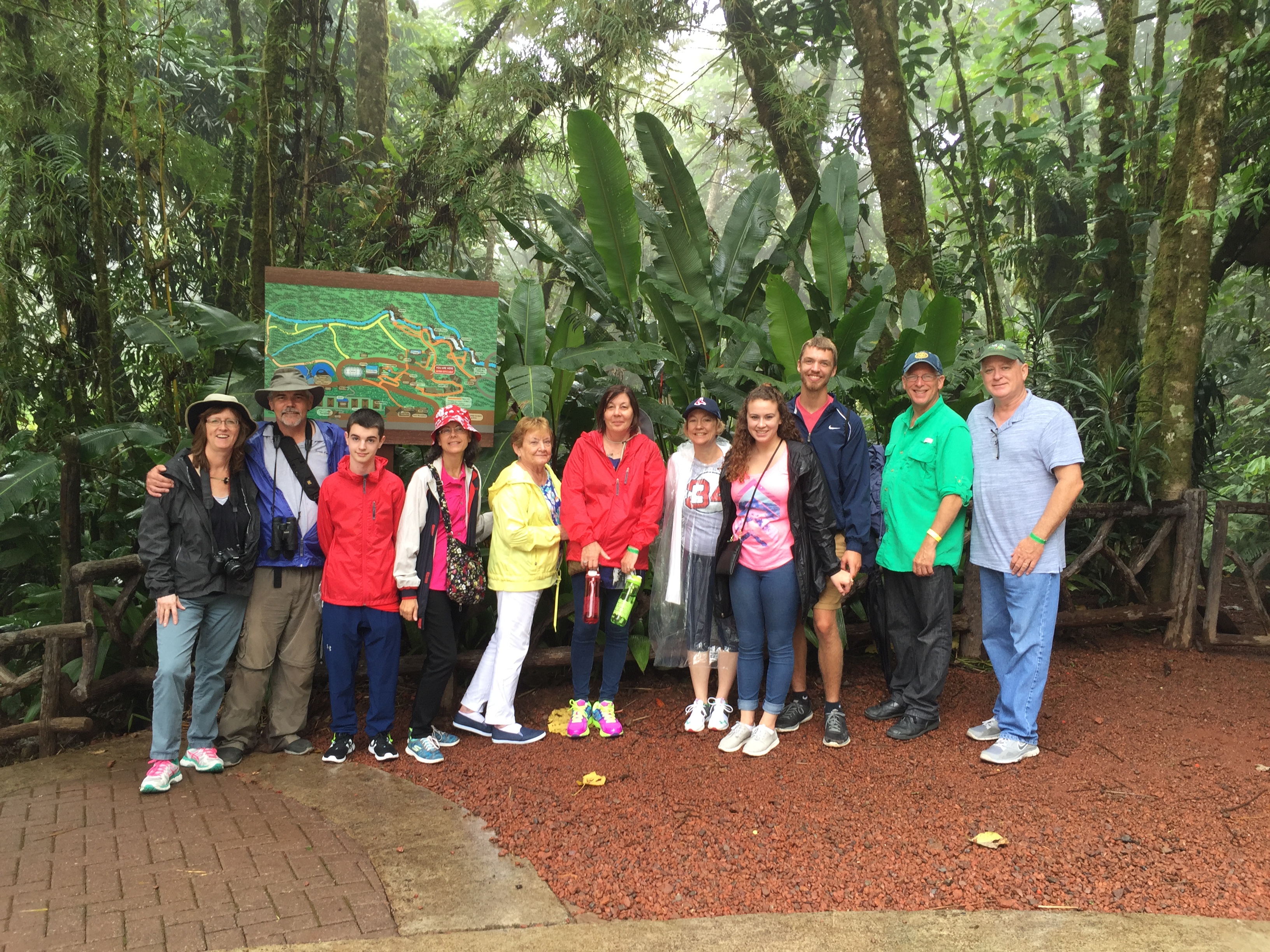Our team at the La Paz Waterfall Garden.